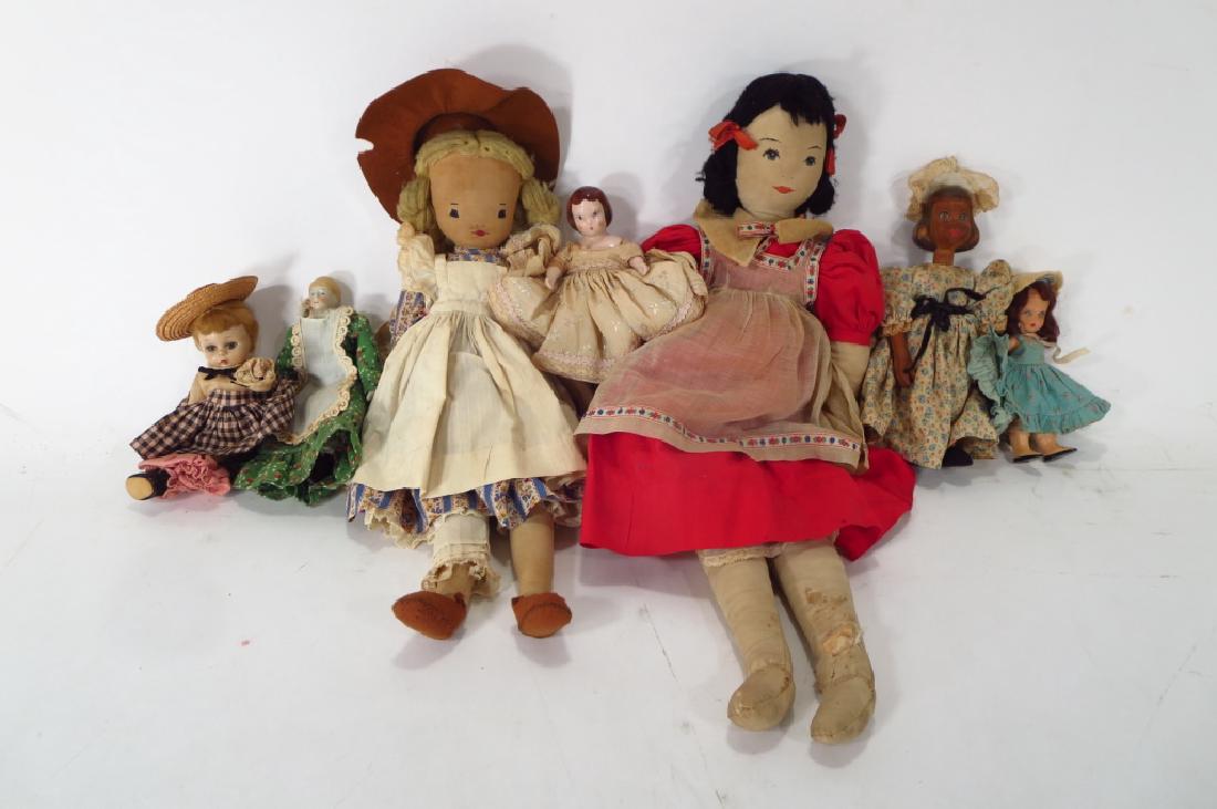 Group of 7 Am. Dolls, L.19th- E.20th C. (1 of 4)