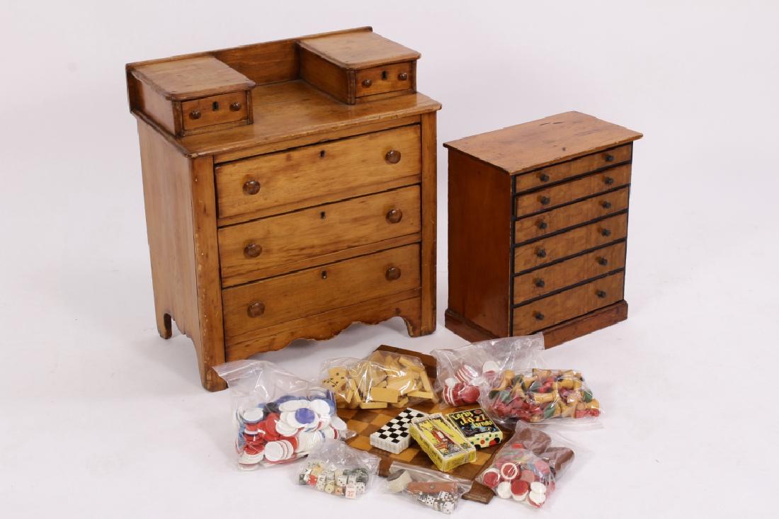 Child's Pine Chest and 6 Drawer Collectors Cabinet (1 of 2)