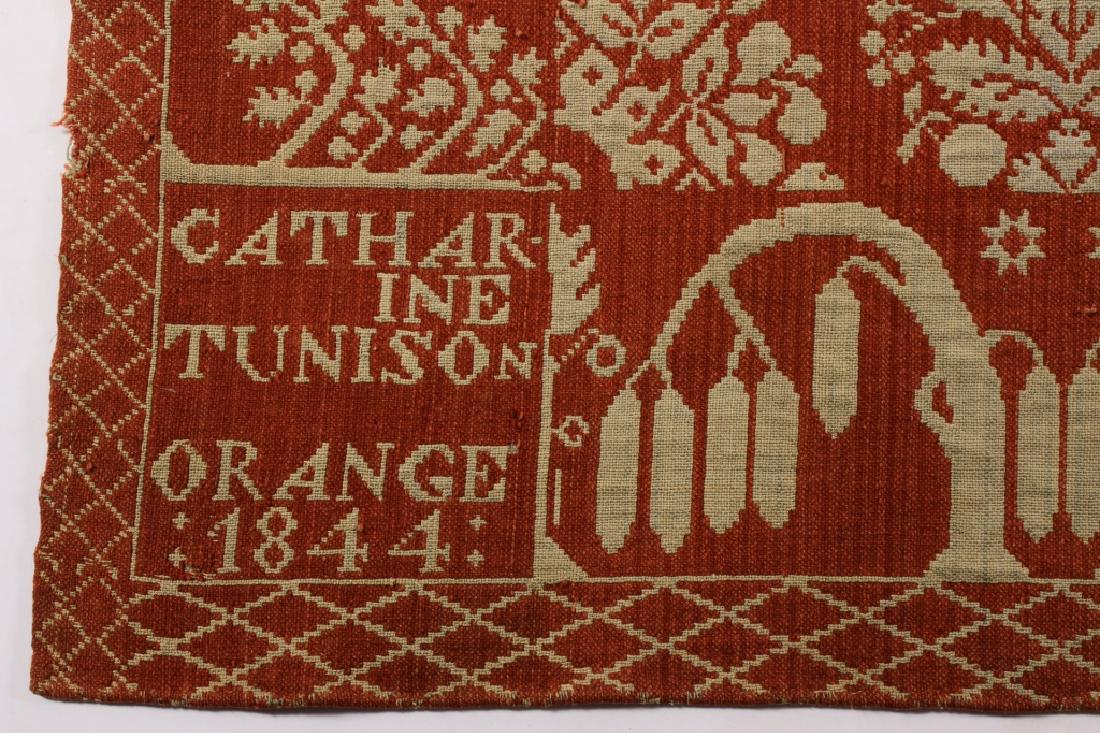 Am. Coverlet "Catharine Tunison Orange 1844" (1 of 5)
