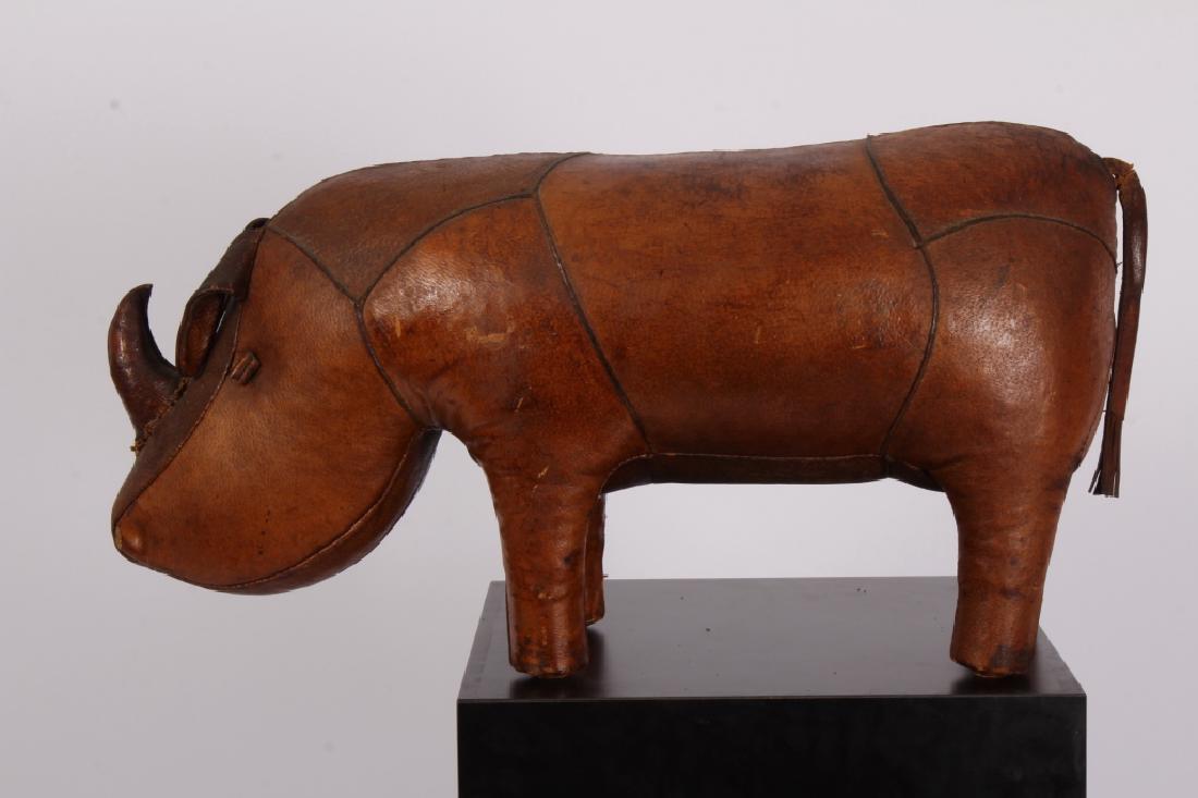 Dimitri Omersa Leather Rhinoceros Footstool c.1960 (1 of 4)