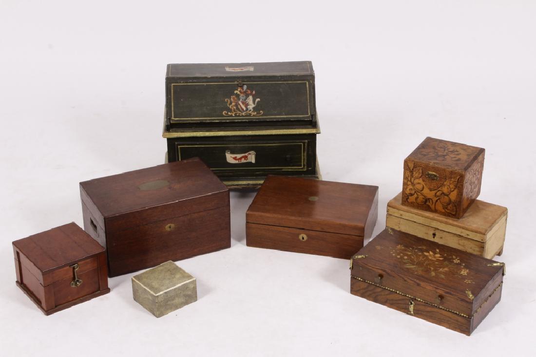 Antique Box Collection, incl. Lap Desk, Compass (1 of 4)