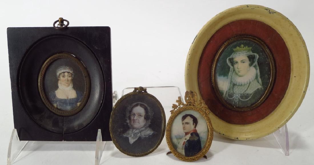 Group of 4 Miniature Portraits incl. Napoleon, 19th C (1 of 6)