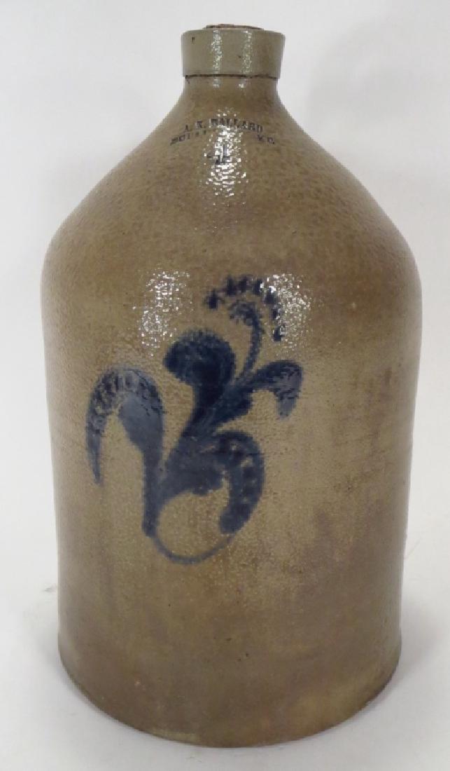 Salt-Glazed Cobalt Decorated Jug, Stamped Ballard (1 of 6)