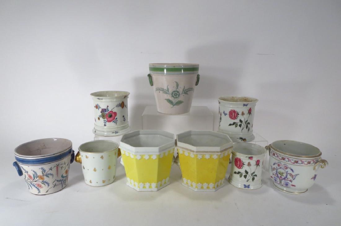Group of 9 Cache Pots incl. Limoges, Ginori, et al (1 of 4)
