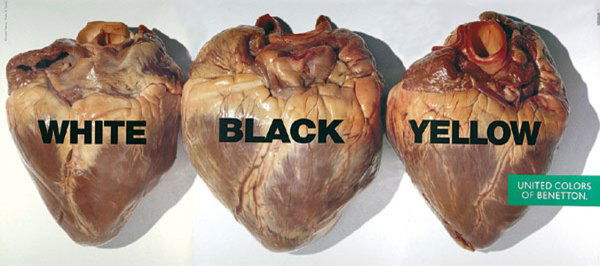 ORIGINAL Benetton Plakat White Black Yellow 1996 (1 of 1)