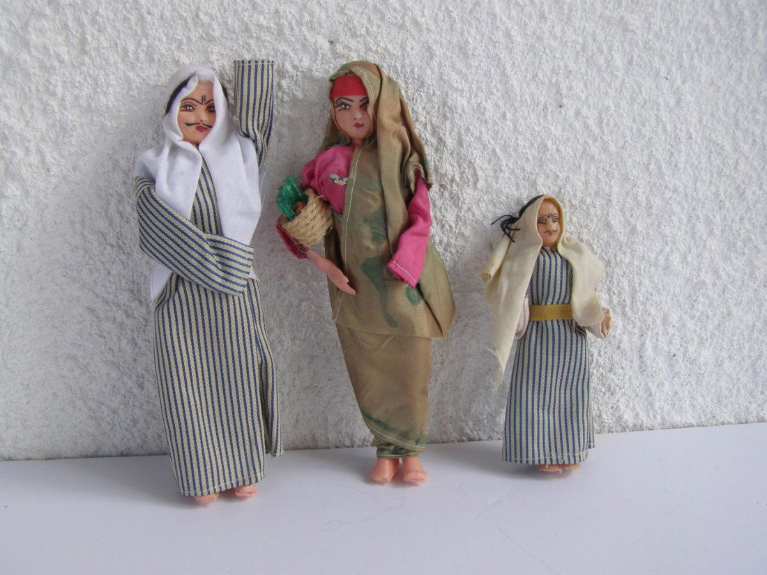 Lot of 3 Vintage Israel Jewish Judaica Custom Dolls (1 of 1)
