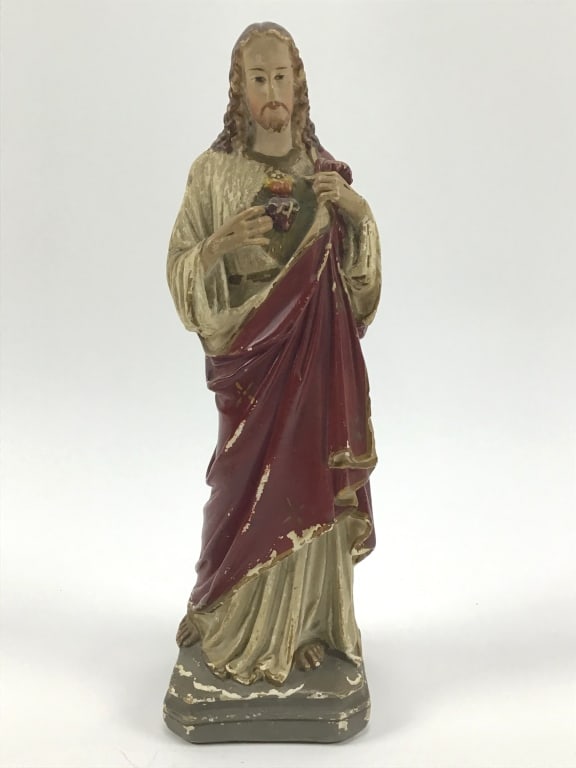 Chalk Ware statue of Jesus (1 of 10)