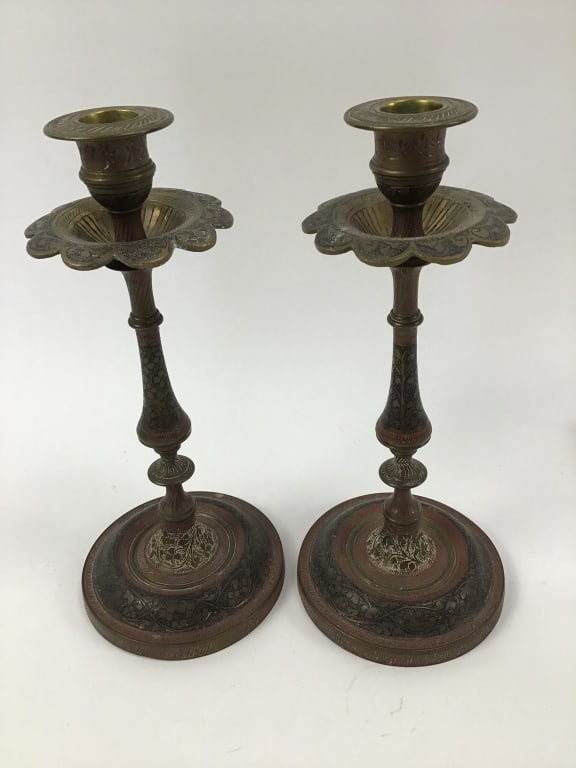 Antique brass candlesticks: Antique brass candlesticks