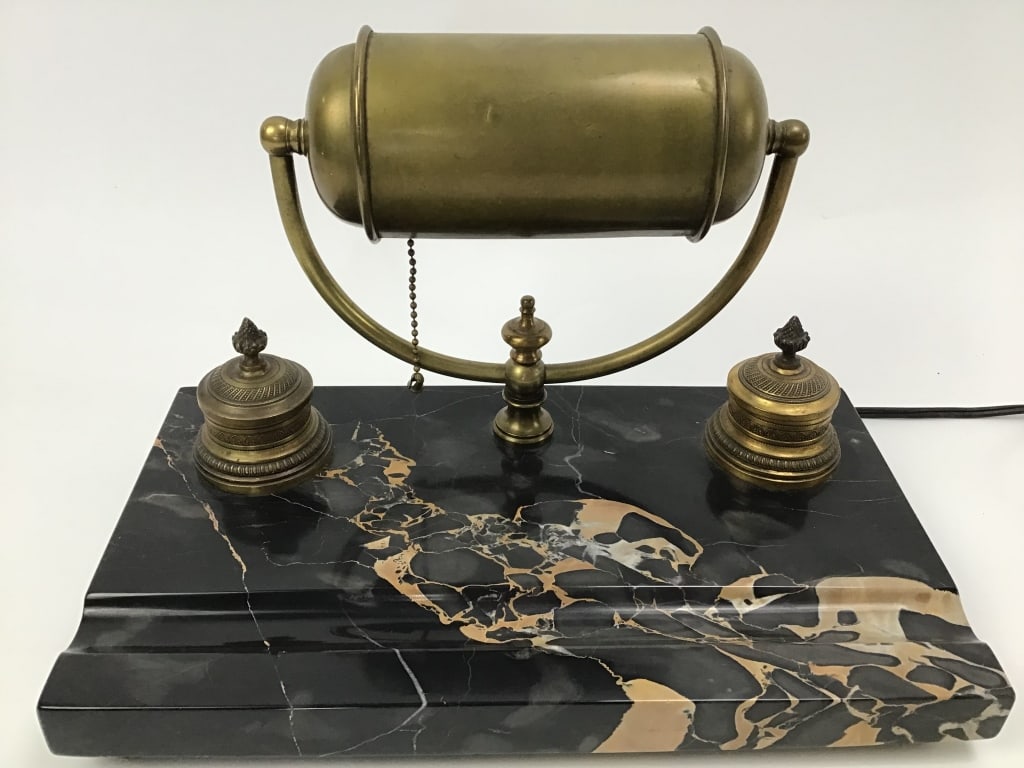 Antique marble and brass desk set (1 of 7)