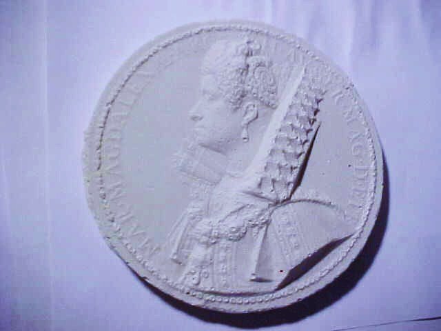 PLASTER MEDAL MODEL: PLASTER MEDAL MODEL it measures 3.75" inches in diameter