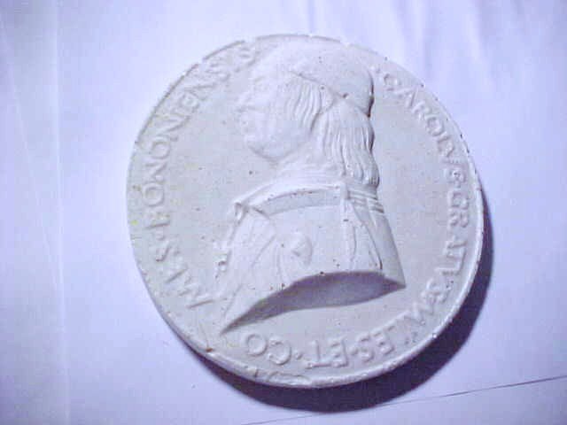 PLASTER MEDAL MODEL: PLASTER MEDAL MODEL it measures 4.00" inches in diameter