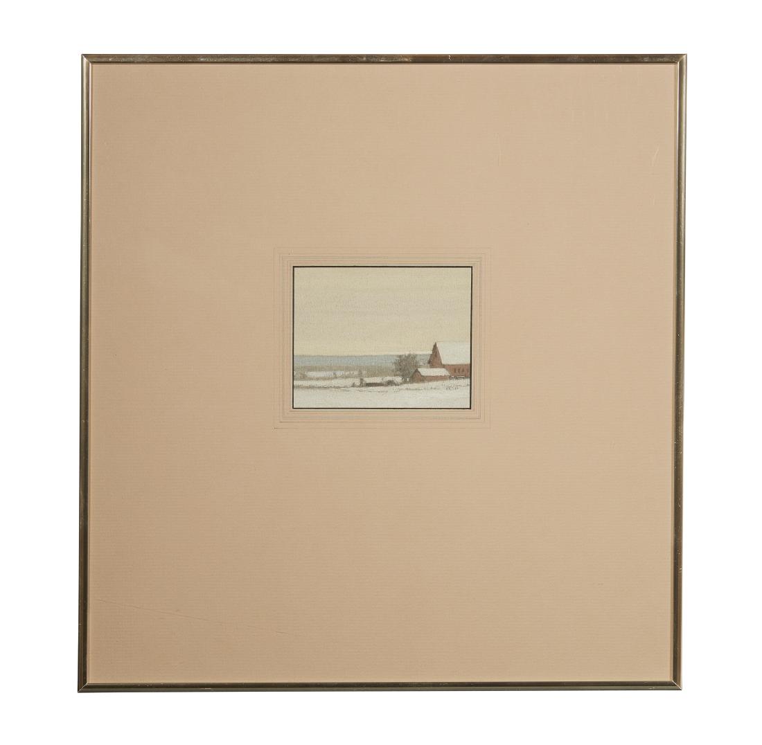 Painting, Russell Chatham (b. 1939), "January in: Framed acrylic painting, "January in Paradise Valley, 1986" by Russell Chatham (b. 1939). Monogram and date lower right. Russell Chatham, Montana letter with title signed and dated by Chatham affixed 