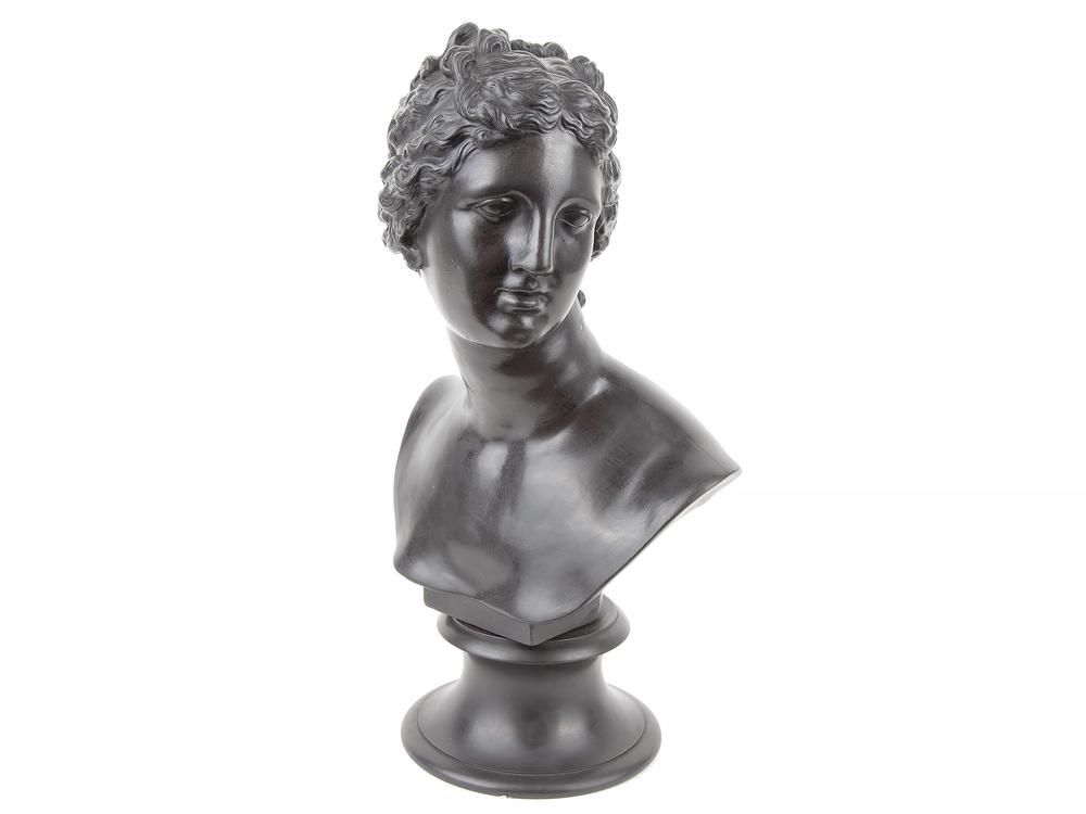 Wedgwood Basalt Bust of Venus: Wedgwood basalt bust of Venus on round base. Impressed verso, "WEDGWOOD / VENUS" and underside, "WEDGWOOD". Dimensions: 14.25"h. Processing and shipping within the continental U.S. $70.00 plus 1.5% re