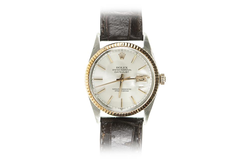 Two Tone Gold/Steel Rolex Datejust Watch: Two tone gold/steel Rolex Datejust watch. Ref #16013. Serial #6,137,930. Circa 1979. 36mm.Ê Processing and shipping within the continental U.S. $30.00 plus 1.5% replacement cost insurance.Ê