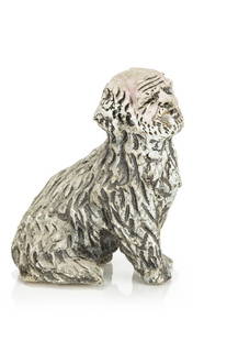 Robert Arneson (1930-1992) Ceramic, Untitled (Dog with: Robert Arneson (1930-1992) ceramic dog, "Untitled (dog with Bob head and cigar)". Signed and dated (1982) on underside.Dimensions: 7"h.Provenance: Estate of Roy De Forest, estate number