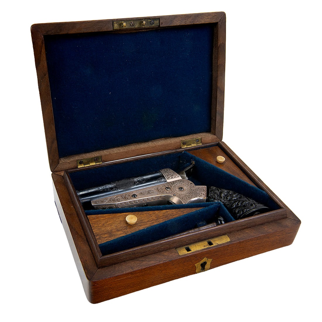 Fine Cased & Engraved Tipping & Lawden Sharps Patent Pepperbox {ANT} (1 of 14)