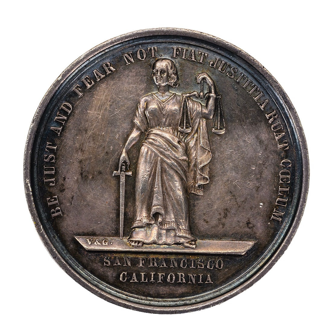 San Francisco Committee of Vigilance Silver Medallion, 1856 (1 of 3)