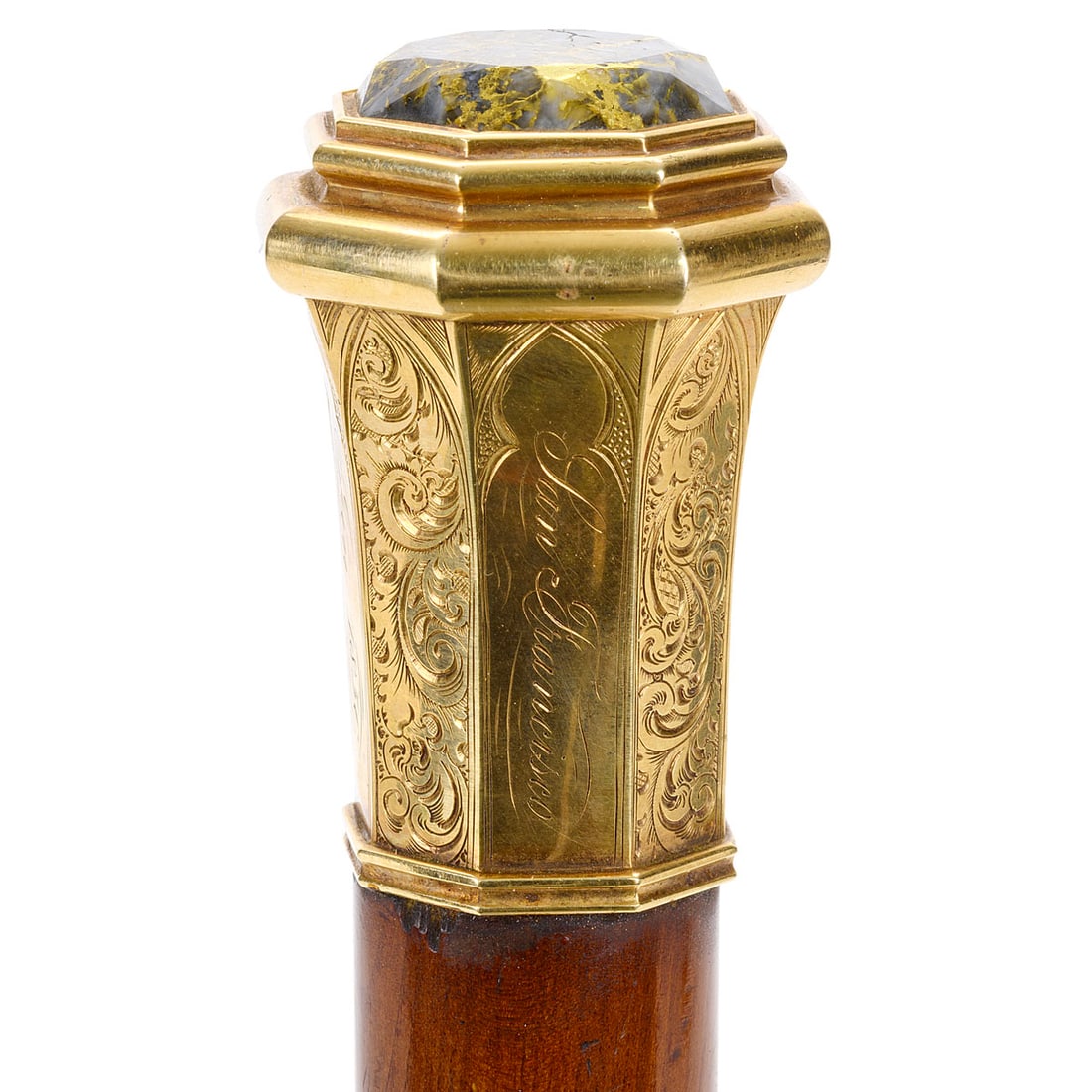 1856 San Francisco Gold Quartz Presentation Cane - 3