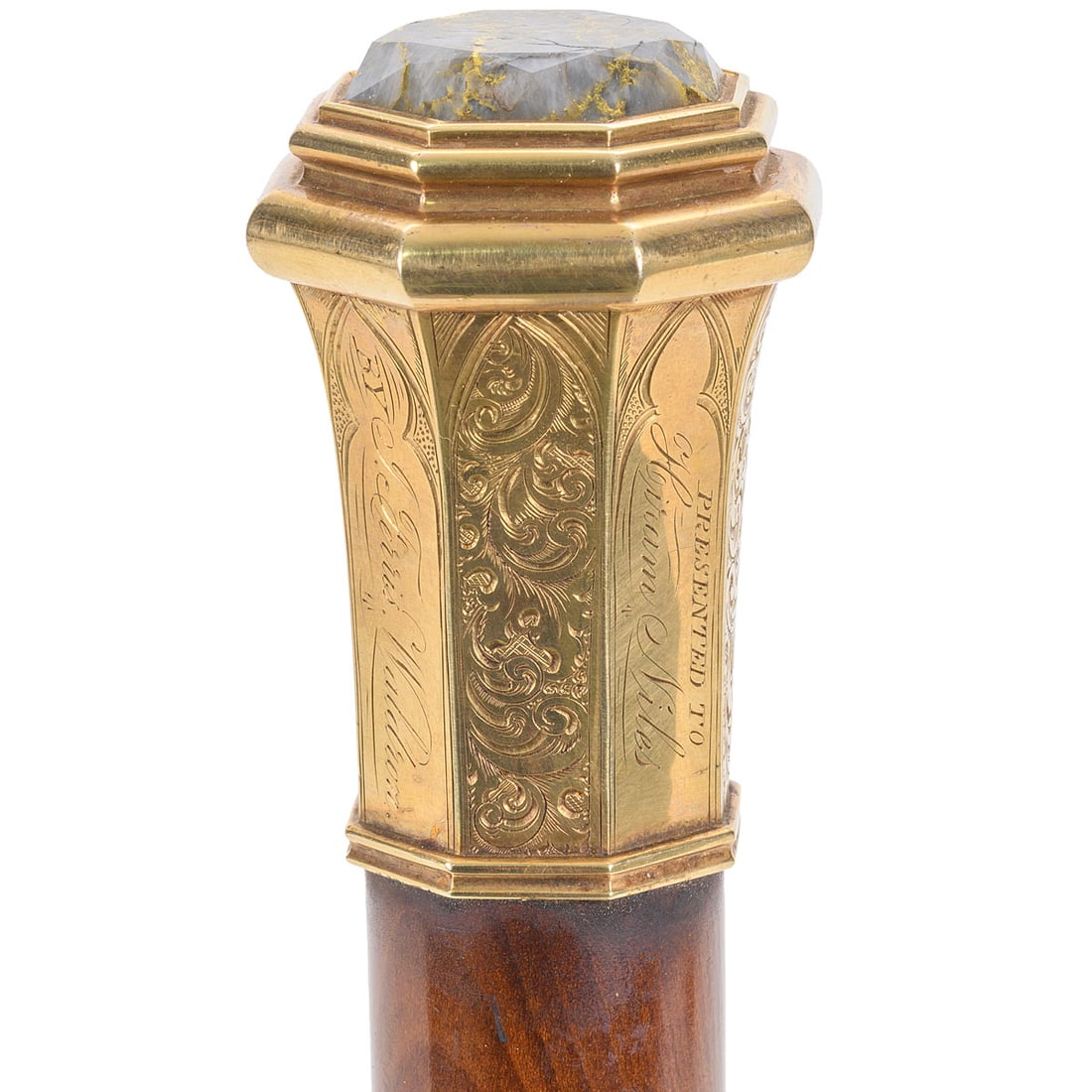 1856 San Francisco Gold Quartz Presentation Cane - 6