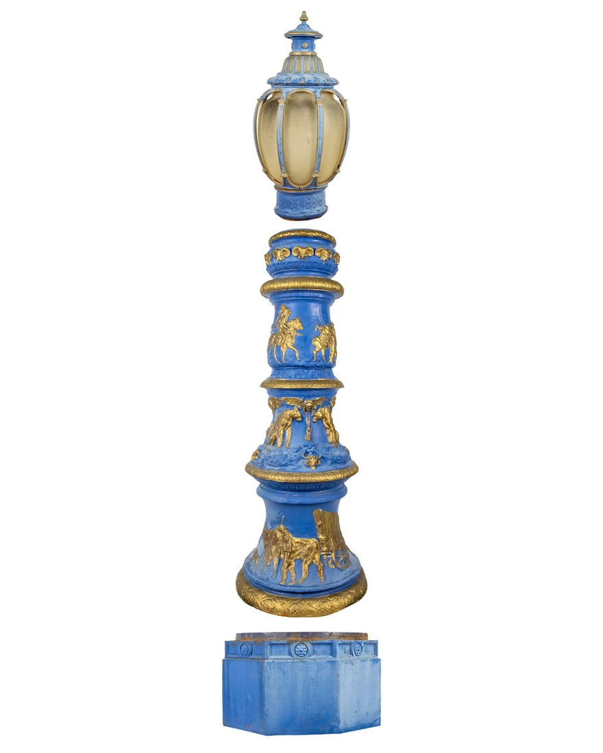 San Francisco Cast-Iron "Path of Gold" Street Light, Designed by Arthur Putnam (1873-1930) and: A monumental and historically important cast-iron street light from San Francisco's famed Path of Gold series, designed by sculptor Arthur Putnam and manufactured by the Joshua Hendy Co. of San