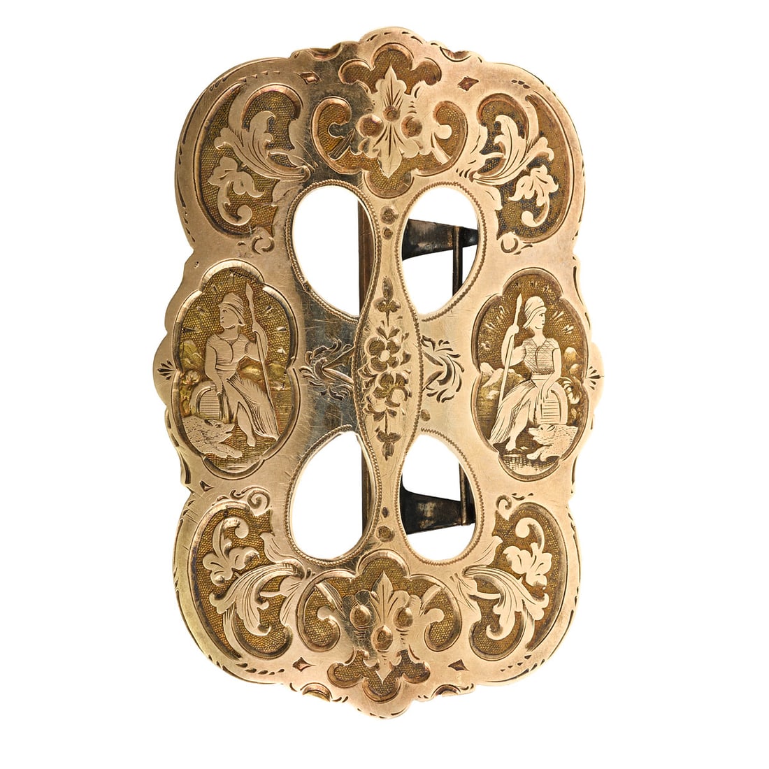 14K Gold California Buckle with Cummings Patent, Manufactured by R. B. Gray & Co., San Francisco (1 of 2)