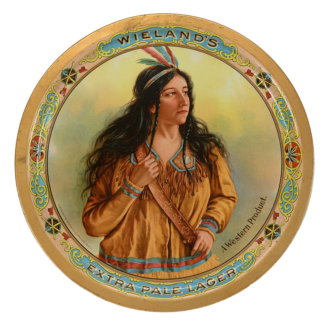 Wieland's Extra Pale Lager Beer Tray, ca. Early 20th Century (1 of 2)