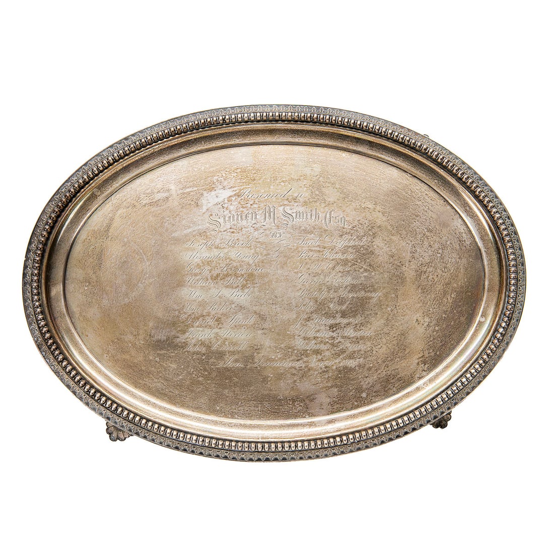Vanderslice Presentation Silver Salver to Sidney M. Smith, Esq., San Francisco, Dated 1868 (1 of 5)