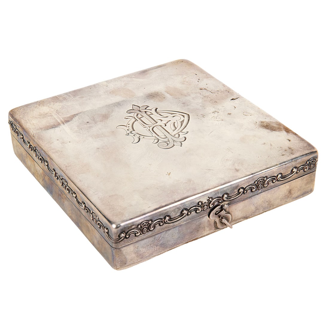 Gorham Sterling Silver Poker Chip Case with Original Chips, ca. 1870s (1 of 6)