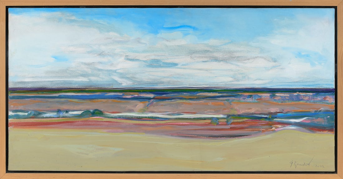 Gregory Kondos (1923-2021) -- "The Rim, Grand Canyon", 2012: Oil on canvas, signed and dated lower right; titled, signed, and dated verso. One of Kondos' luminous Grand Canyon studies, painted in the later period of his career, reflecting his lifelong explorati