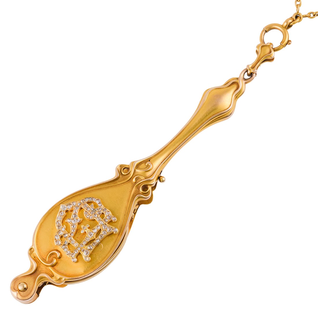 18K/14K Yellow Gold Retractable Spectacles with Chain - 2