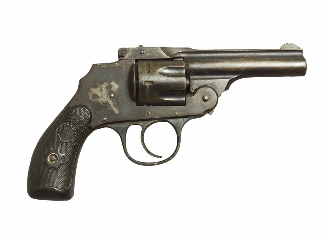 Forehand Model 1901 Top-Break Hammerless revolver in: Blued with hard rubber grips with 80% original blue. (Fires “modern” ammunition) Serial No. 4518. Please note we do not accept credit cards. Processing and shipping within the continental U.S. $23