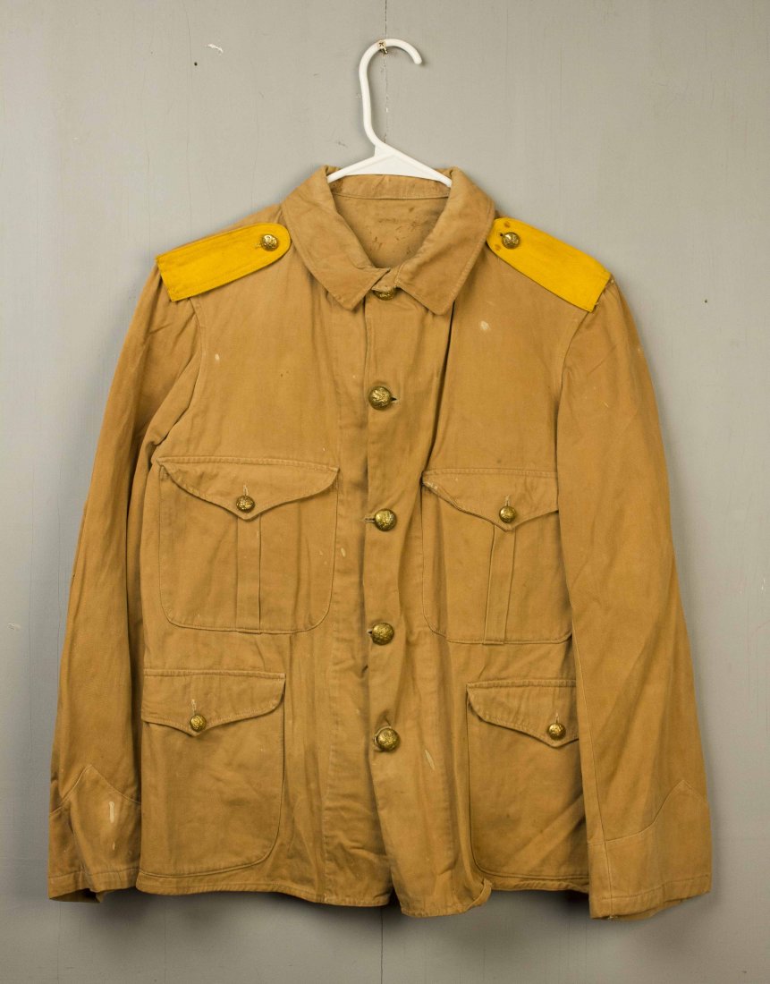 U.S. Army Cavalry Spanish-American War Cotton Khaki: With yellow epualets. Please note we do not accept credit cards. Processing and shipping within the continental U.S. $36.00 plus 1.5% replacement cost insurance Dimensions: Trousers approximately wais
