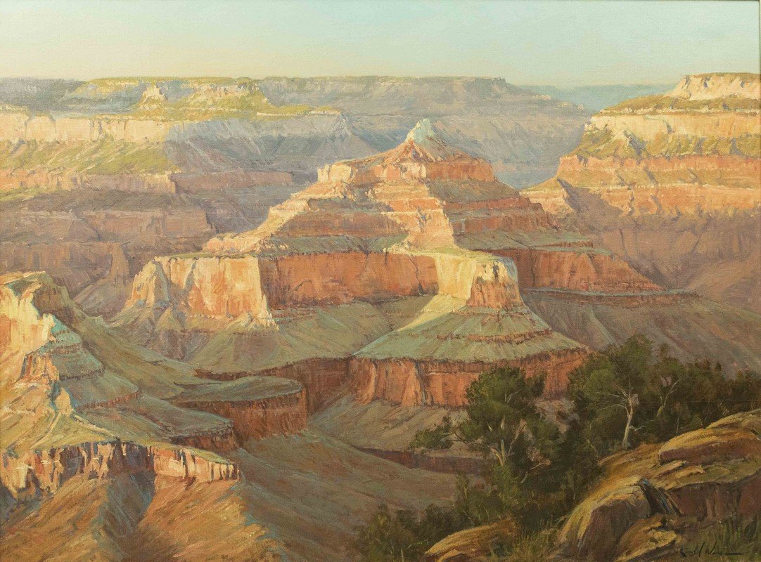 "Light Over The Grand" by Kimball Warren: "Light Over The Grand" by Kimball Warren. Provenance: Estate of M. W. Giboney, Scottsdale, AZ. For shipping quote, please contact Box Brothers Sacramento at boxbrosacto@gmail.com. Please note we do no