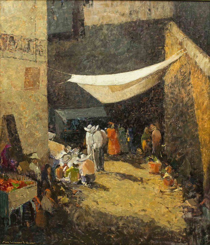 Nell Walker Warner Street Market Painting: Nell Walker Warner Street Market Painting. Nell Warner (1891 - 1970) is known for her landscape, still-life and rustic paintings. Processing and shipping within the continental U.S. $105.00 plus 1.5%