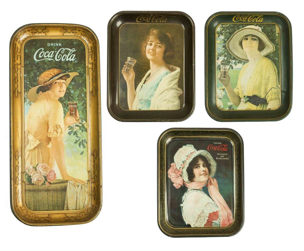 Coca-Cola Trays: 1914, 1916, 1920 & 1923: Coca-Cola Trays: 1914, 1916, 1920 & 1923. Processing and shipping within the continental U.S. $45.00 plus 1.5% replacement cost insurance. We combine shipping to reduce cost. Please note we do not acc