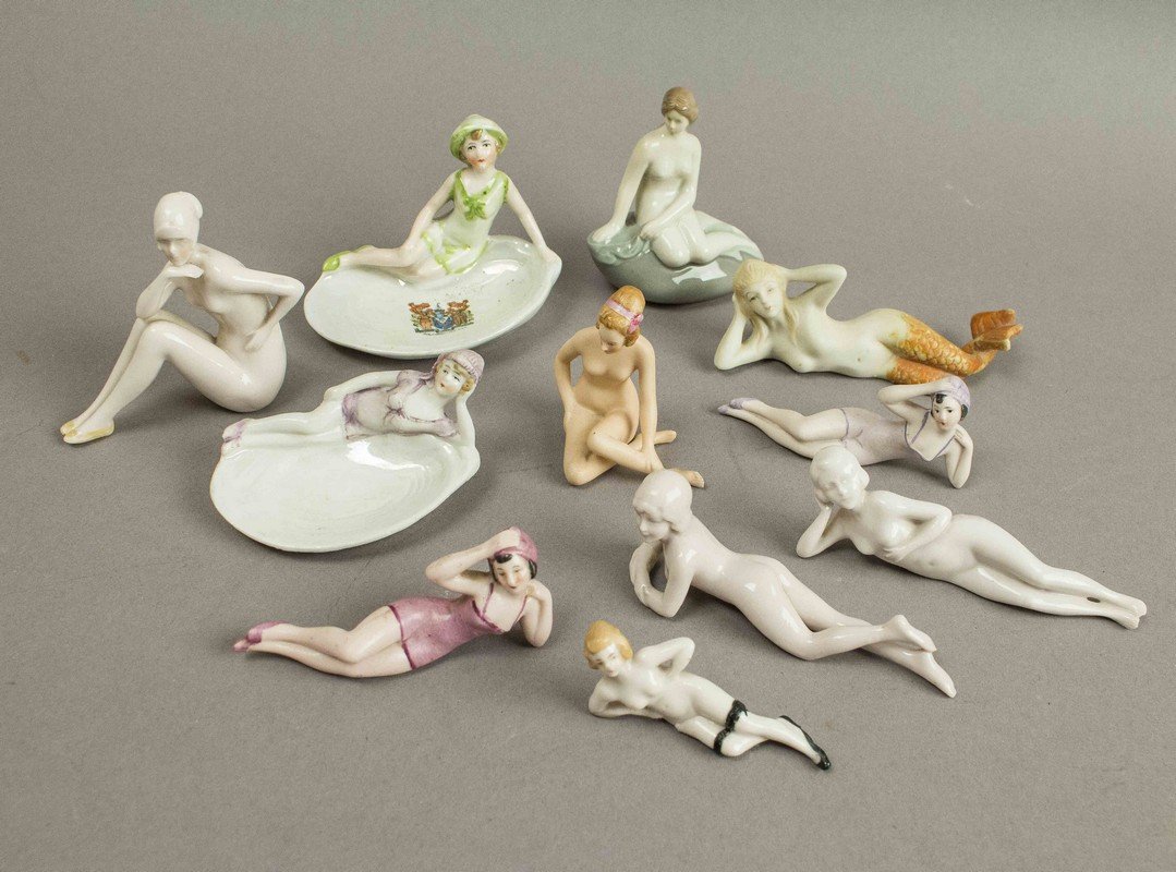 11 Porcelain & Bisque German/Bavarian Bathing Beauties: 11 Porcelain & Bisque German/Bavarian Bathing Beauties. Processing and shipping within the continental U.S. $32.00 plus 1.5% replacement cost insurance. We combine shipping to reduce cost. Please