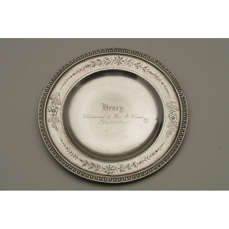 Schulz & Fischer (1863-1900) Silver Christening Plate (1 of 5)