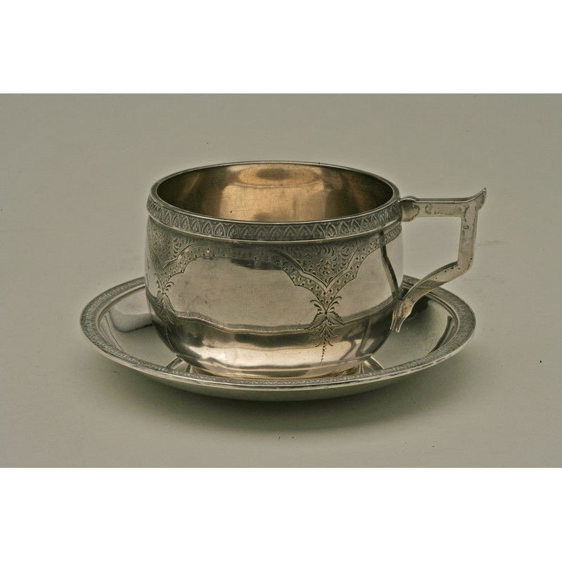Schulz & Fischer (1863-1900) Coin Silver Cup & Saucer (1 of 6)