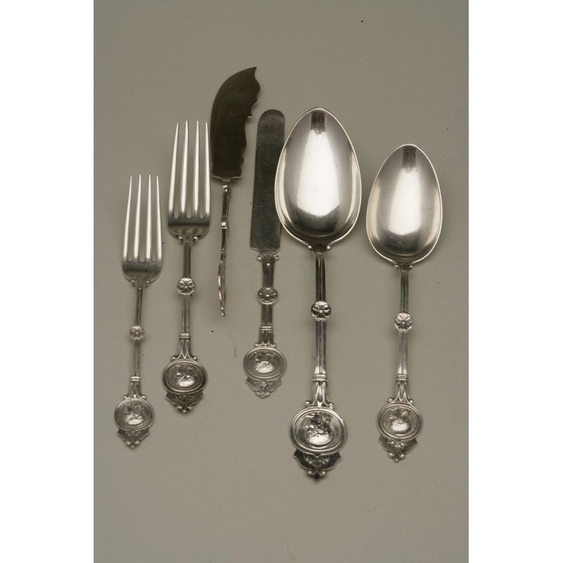 Thirty Three Pieces Assorted Coin Silver Flatware, (1 of 3)