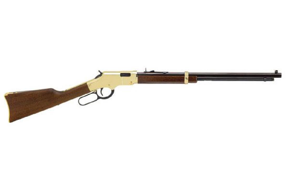 Henry Repeating Arms Rifle: Lever Action Golden Boy: Manufacturer: Henry Repeating Arms Gun Type: Rifle: Lever Action Model Series: Golden Boy Caliber: 22M Action: Lever Action Magazine capacity: 12+1 Finish: Blue Barrel/ Brasslite Receiver Stock: Walnu