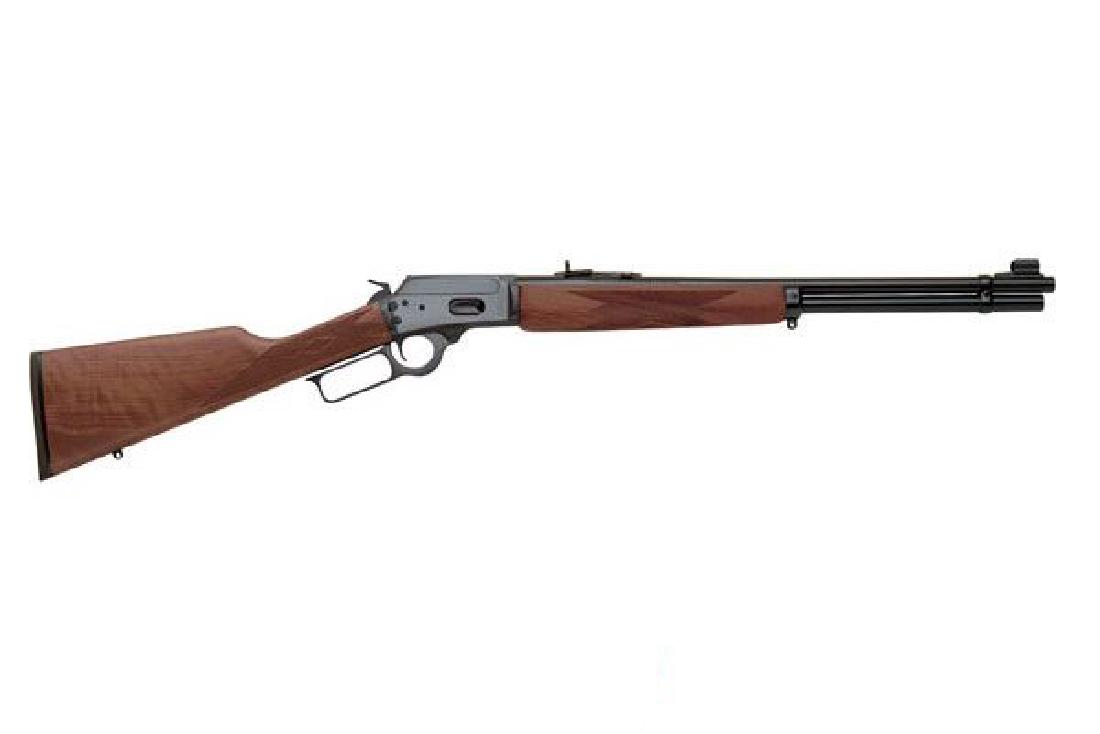 Marlin Rifle: Lever Action 1894 Series 44M Caliber: Manufacturer: Marlin Gun Type: Rifle: Lever Action Model Series: 1894 Caliber: 44M Action: Lever Action Magazine capacity: 10+1 Tubular Magazine Finish: Blue Stock: Checkered American Black Walnut/ St