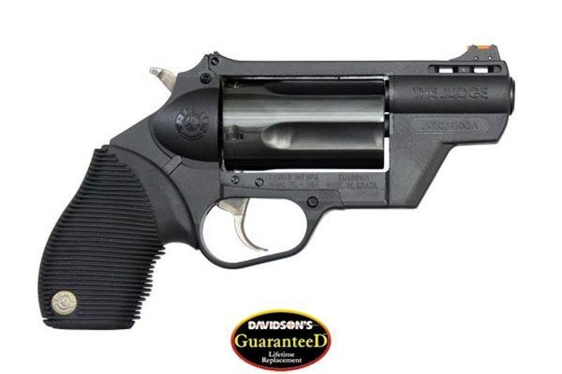 Taurus Judge Poly with 2" Barrel .410/45LC 5 Round: Check out the revolutionary new Public Defender Polymer. This scaled-down model of everyone’s favorite combo gun, the Taurus Judge, still gives you the ability to fire your choice of ammunition—no