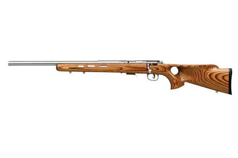 Savage Arms Rifle: Bolt Action 93 Series 17HMR Caliber: Manufacturer: Savage Arms | Gun Type: Rifle: Bolt Action | Model Series: 93 | Caliber: 17HMR | Action: Bolt Action | Magazine capacity: 5+1 | Finish: Stainless Steel | Stock: Laminate Brown Vented Thu
