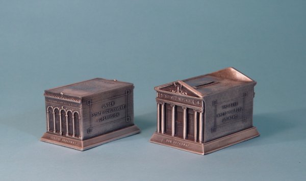 Lot of 2 Lead building banks - 2