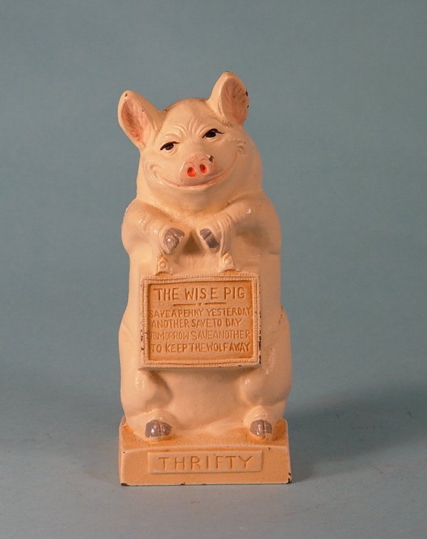 "The Wise Pig" Cast Iron bank