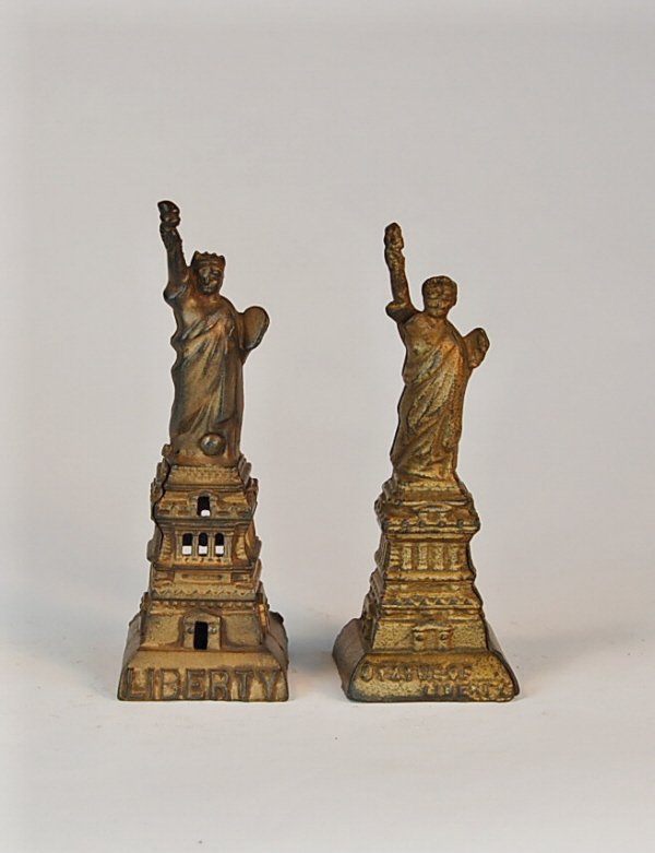 Pair of Statue of Liberty Cast iron banks