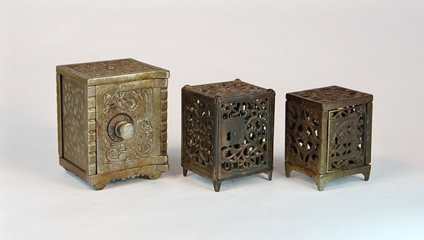 Lot of 3 Cast Iron safe banks