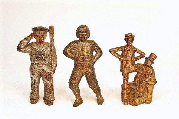 Sailor, Football Player, & Mutt and Jeff banks: Cast Iron