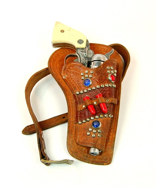 "Stallion 38" cap pistol in Holster: Nichols 9 1/2 in. long