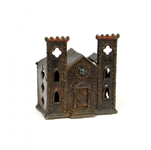 Kyser & Rex Castle with Towers bank: Cast Iron. 3 in.